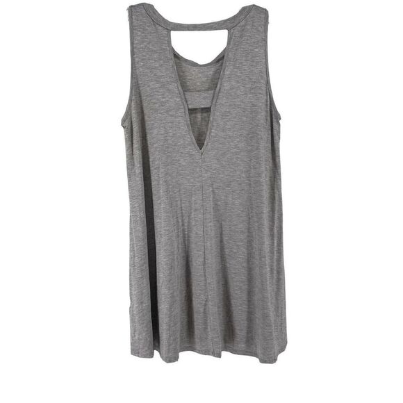Cherish Tunic Gray Sleeveless Keyhole Back Stretch Jersey Knit Size Large Casual - Picture 2 of 5